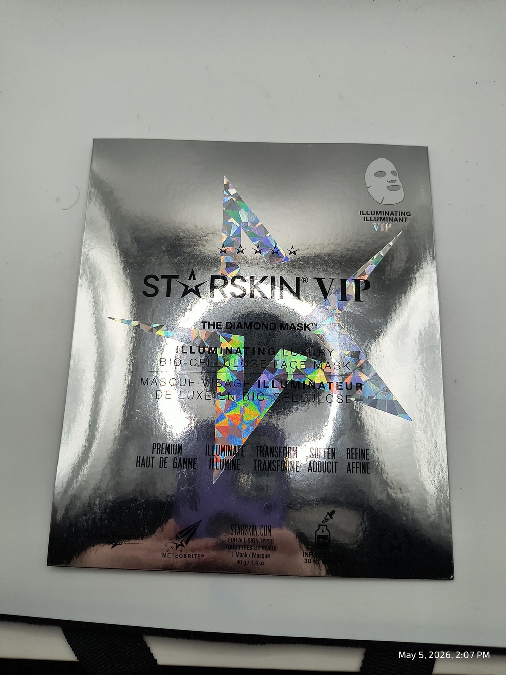 Starskin VIP The Diamond Illuminating Luxury Bio-cellulose Face Mask Sealed